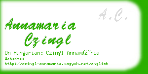 annamaria czingl business card